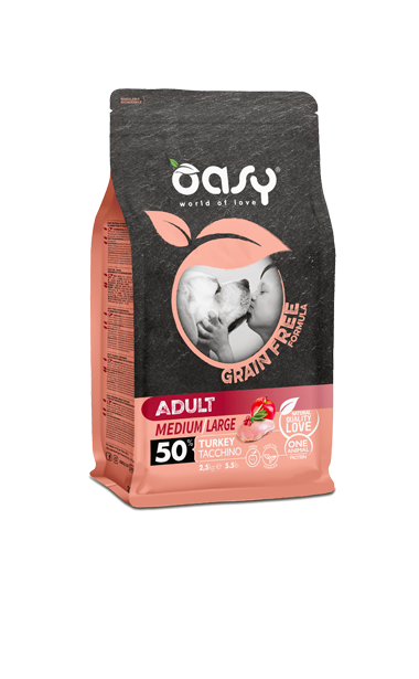 Oasy Grain Free Dog ONE Protein Medium Large TURKEY 2.5kg