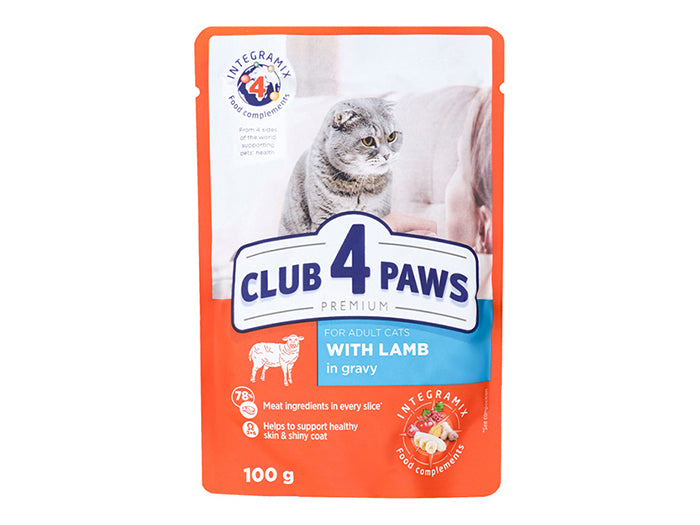 CLUB 4 PAWS Premium Pouches with Lamb in Gravy petshopmalta