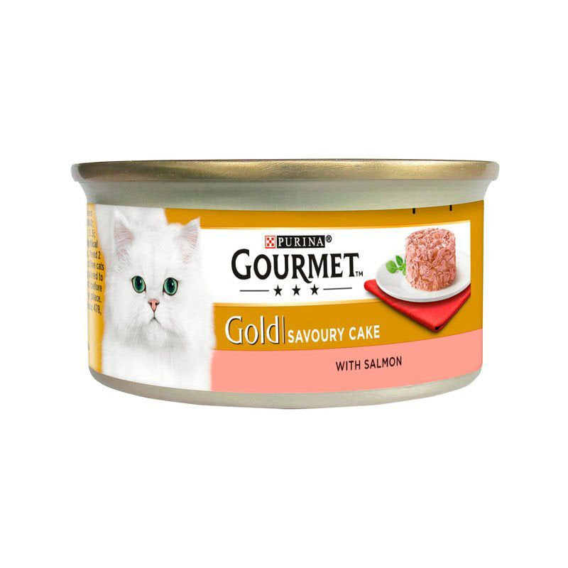 Gourmet Gold tins Savoury cake with salmon 85g petshopmalta