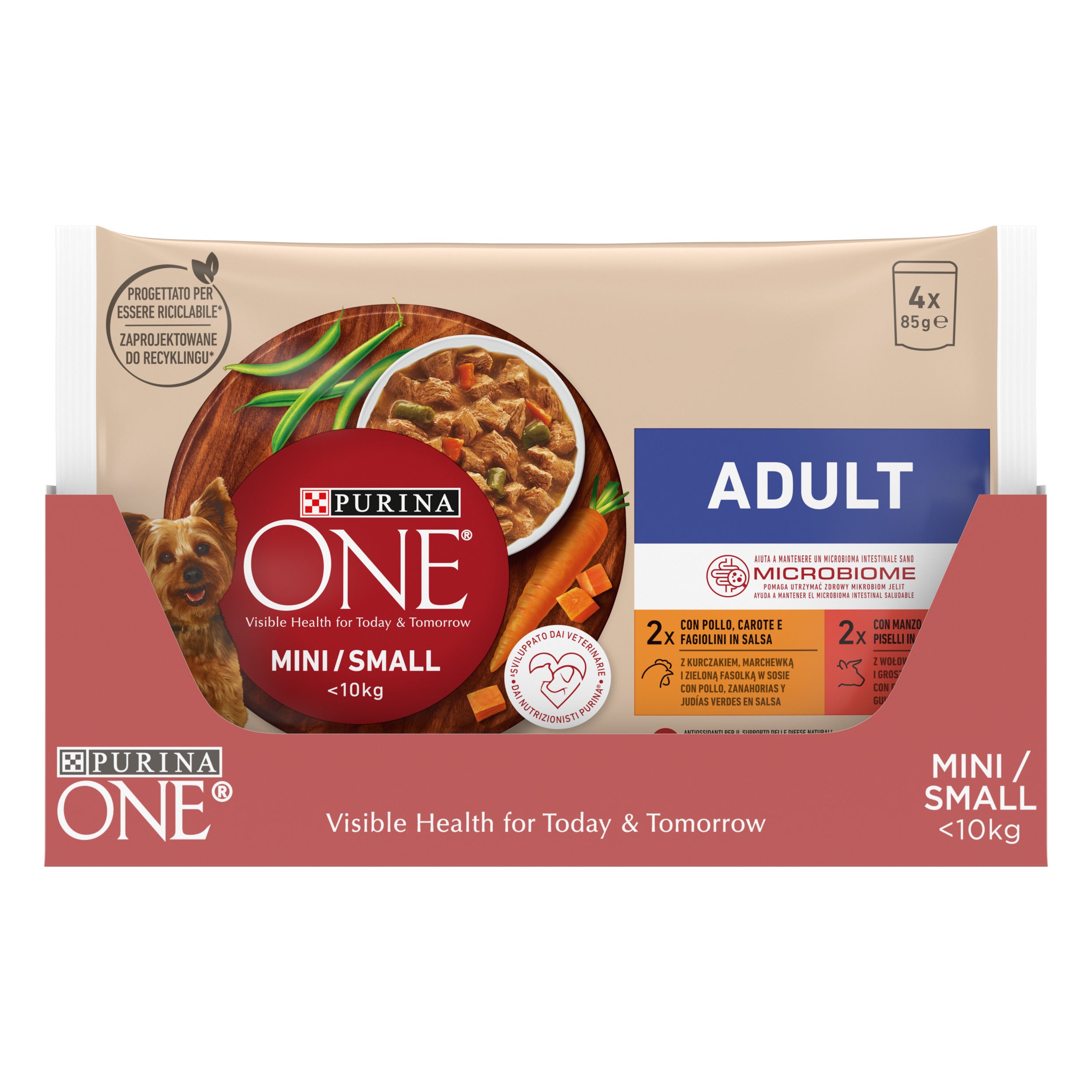 Purina One Mini Small Adult 4 pack Chicken Beef in gravy petshopmalta