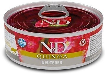 N&D cat tin Quinoa -Pork, Neutered, 80g