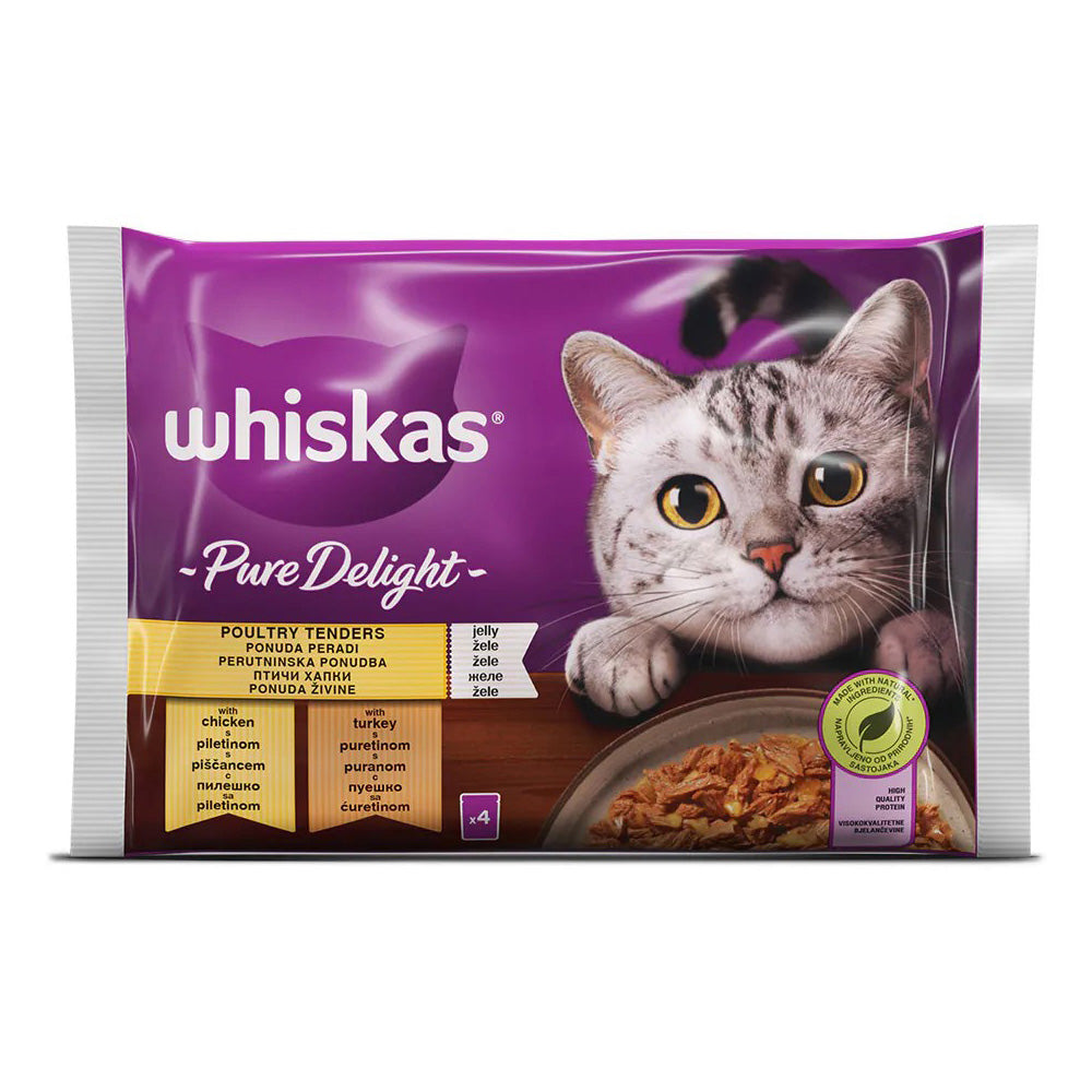 Whiskas Pure delight poultry tenders in Jelly - 4 pack