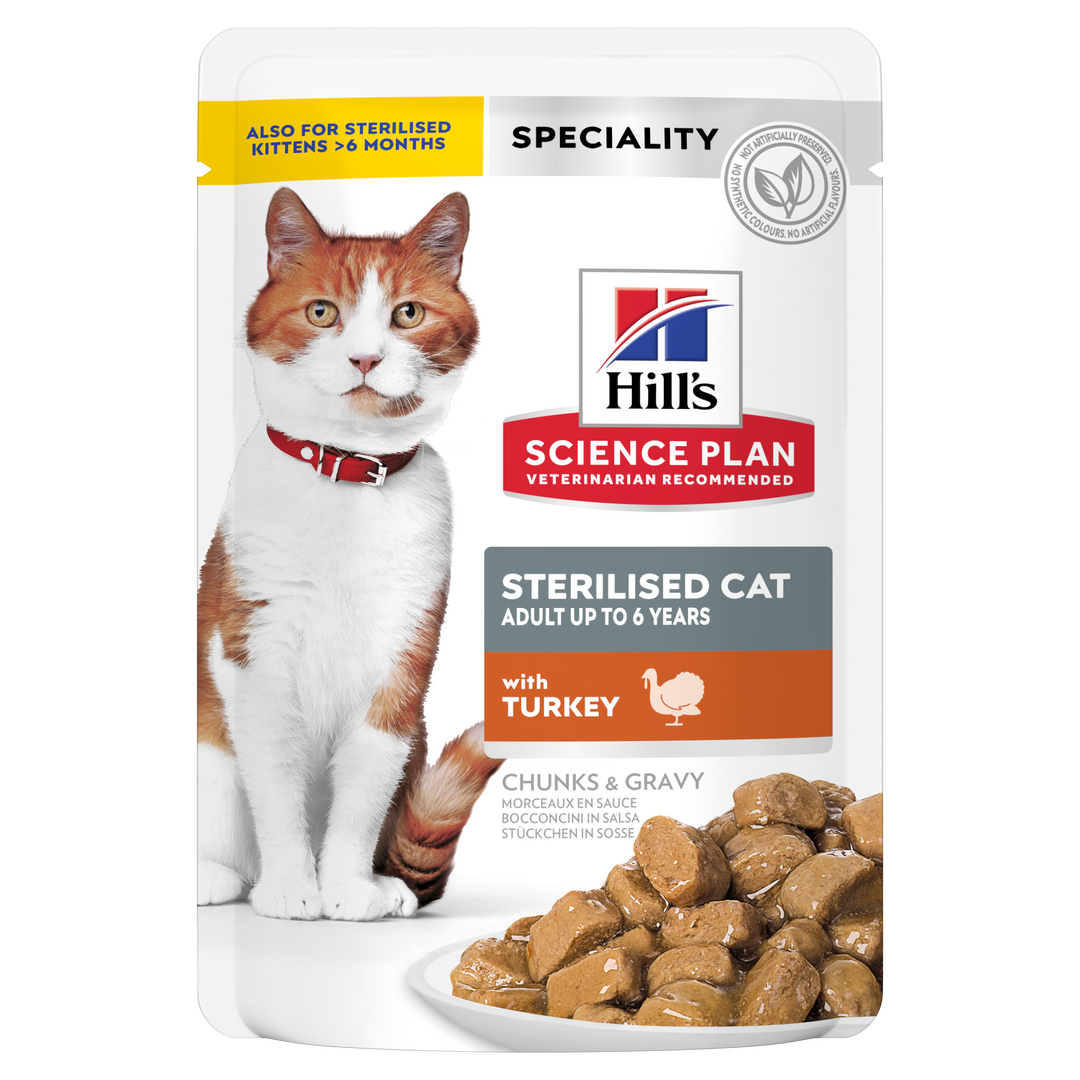 Science plan Feline Adult sterilised turkey 12 pack pouches (12x85g)