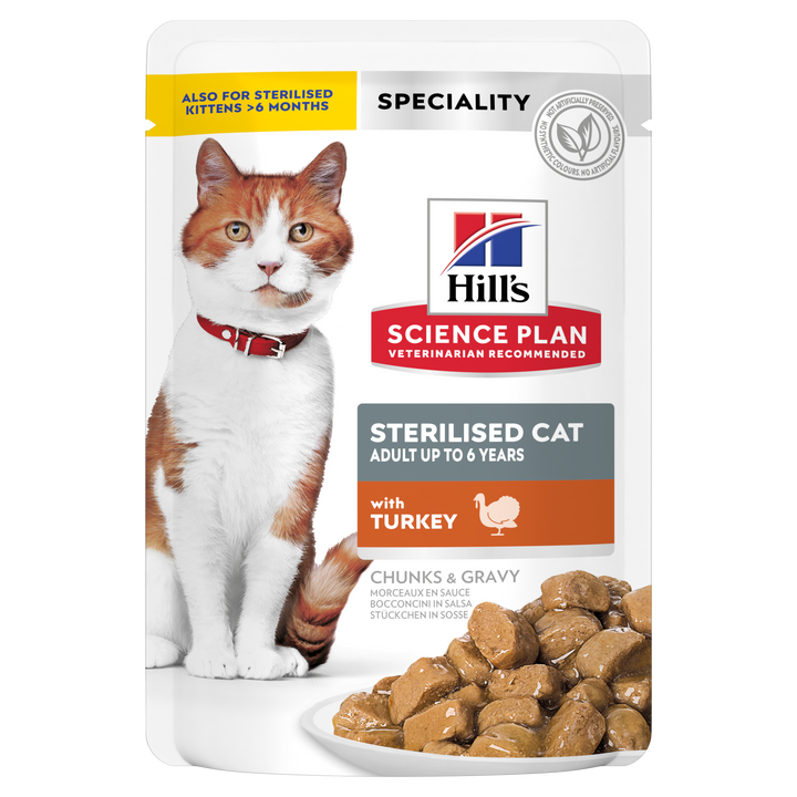 Science plan Feline Adult sterilised turkey 12 pack pouches (12x85g)