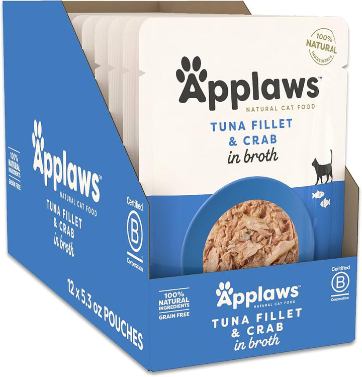 Applaws Pouches Tuna & Crab in Broth, 70g