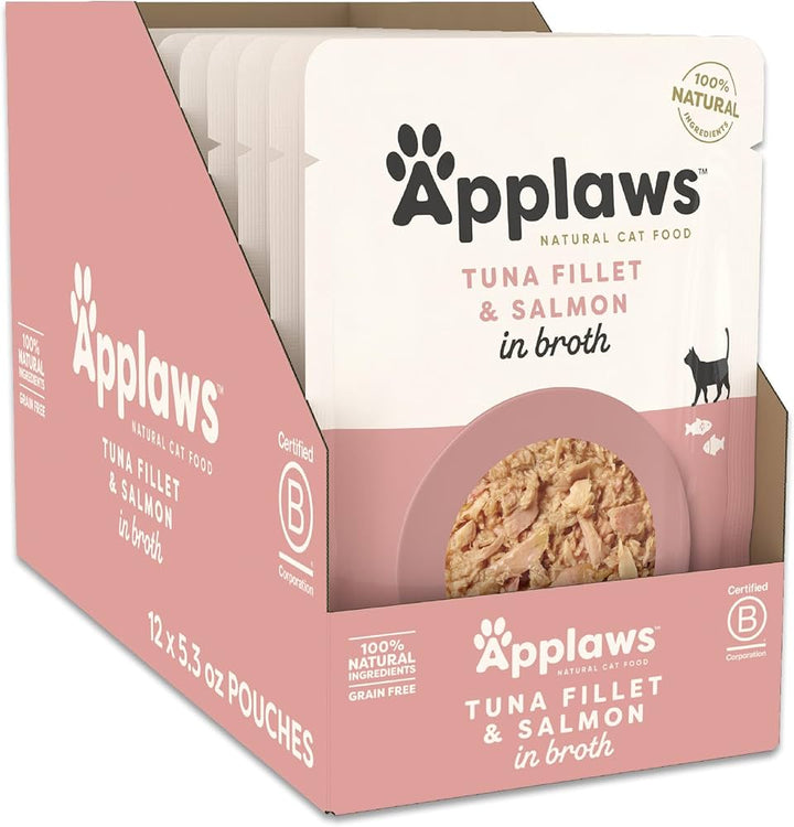 Applaws Pouches Tuna & Salmon in Broth, 70g