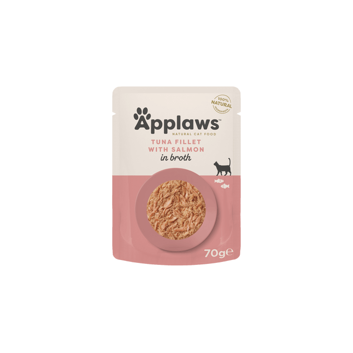 Applaws Pouches Tuna & Salmon in Broth, 70g