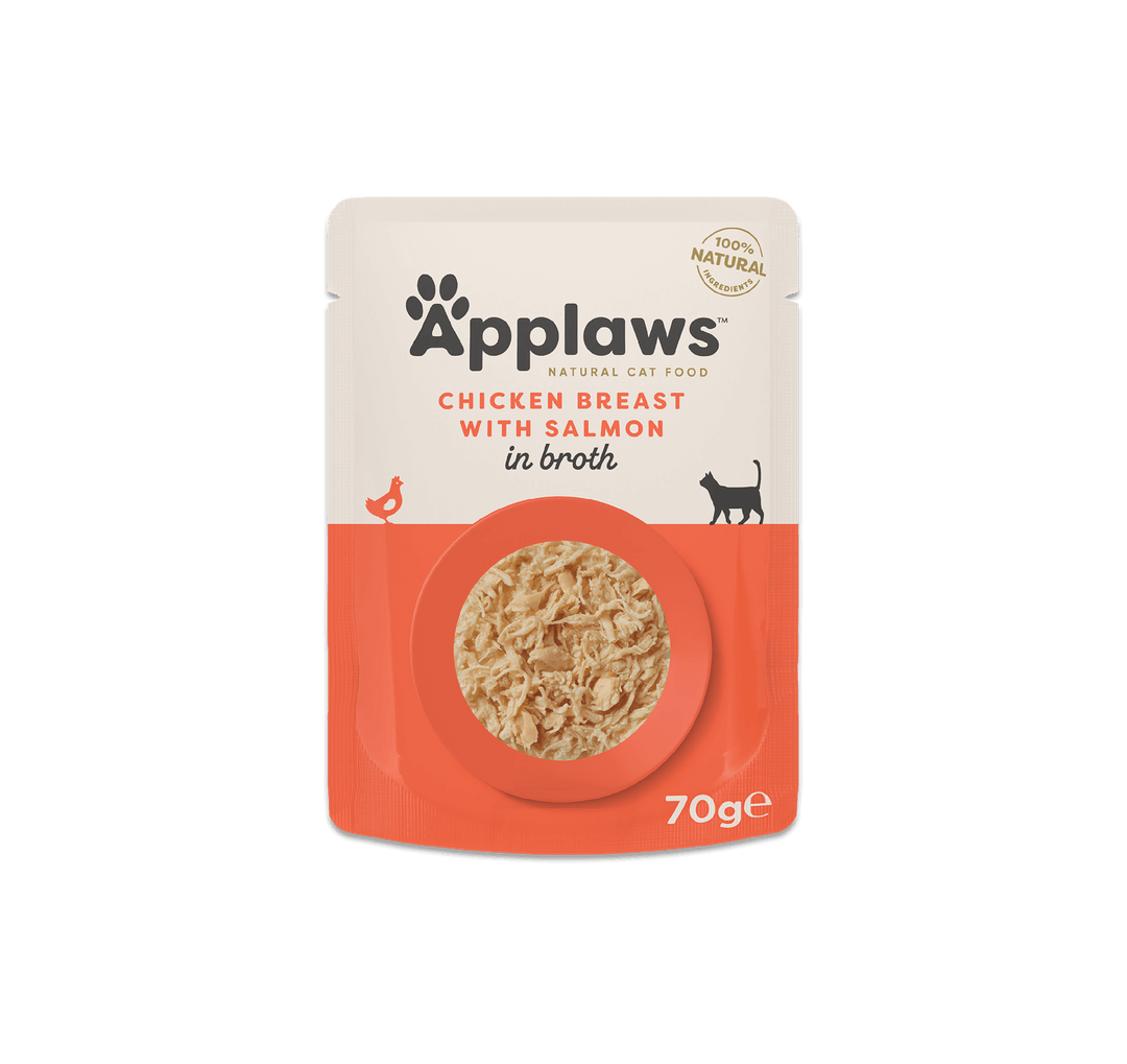 Applaws Pouches Chicken Breast with Salmon in Broth, 70g