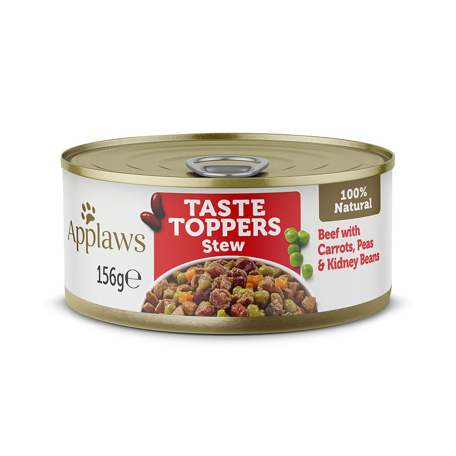 Applaws Tasty Toppers dog tin Beef with Carrots, Peas & Kidney Beans , Stew, 156g