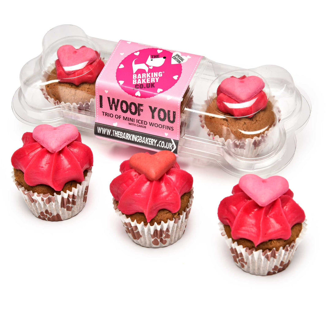 The Barking Bakery I Woof You... Valentines Mini Iced Trios