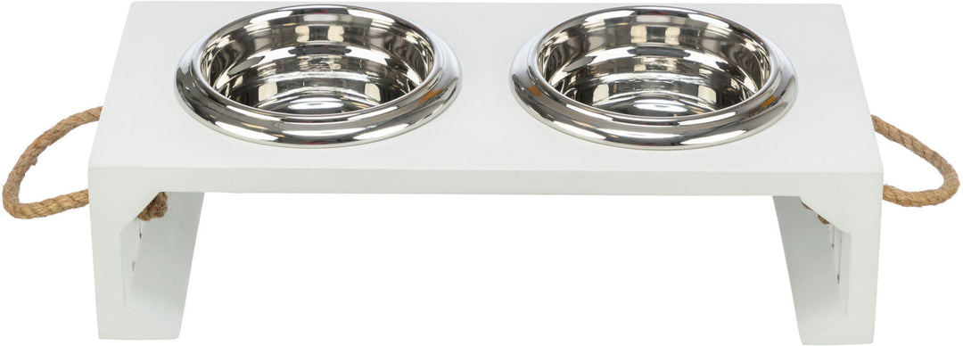 Be Nordic bowl set, MDF/stainless steel, 2 x 0.9 l/diam. 17 cm/44 x 21 x 14 cm, whit