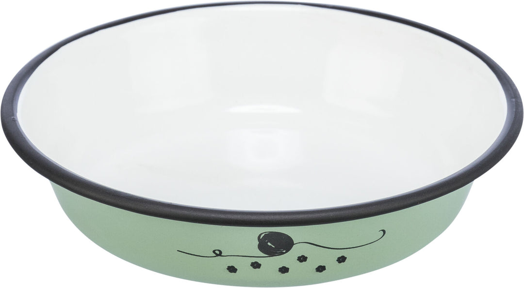 Bowl, enamel/stainless steel for Cats