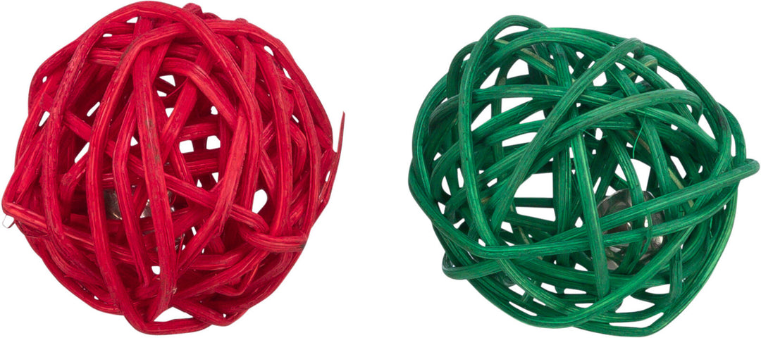 Xmas Rattan Balls Set