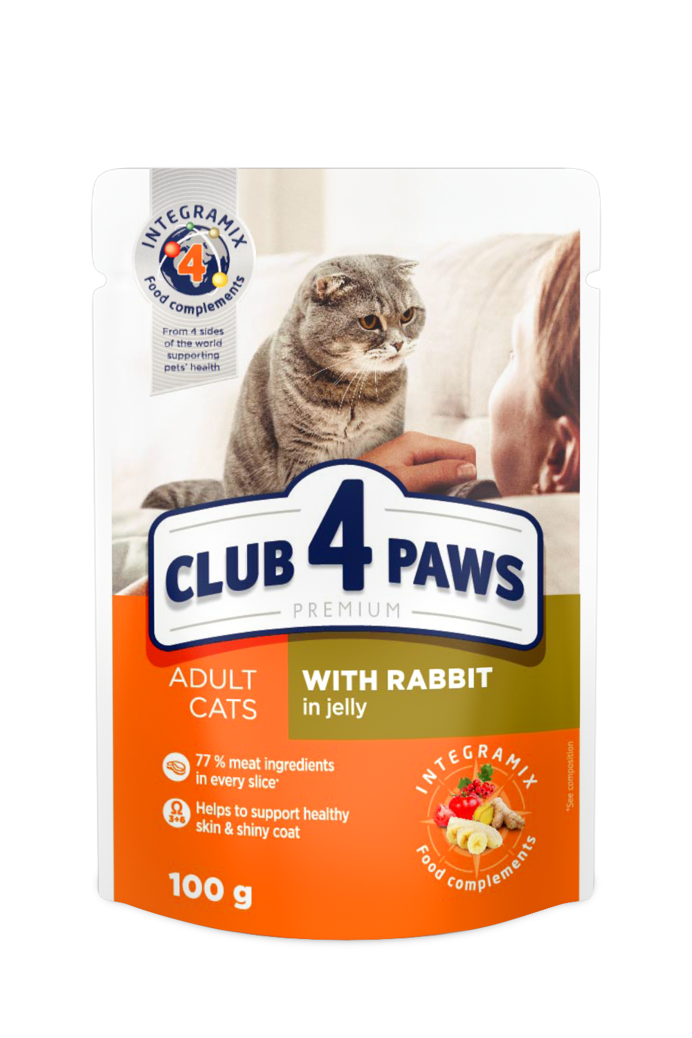 CLUB 4 PAWS Premium Pouches with Rabbit in Jelly