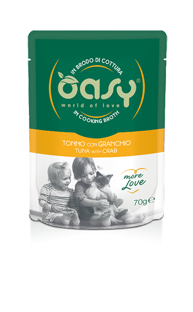 Oasy more love cat pouches tuna with crab